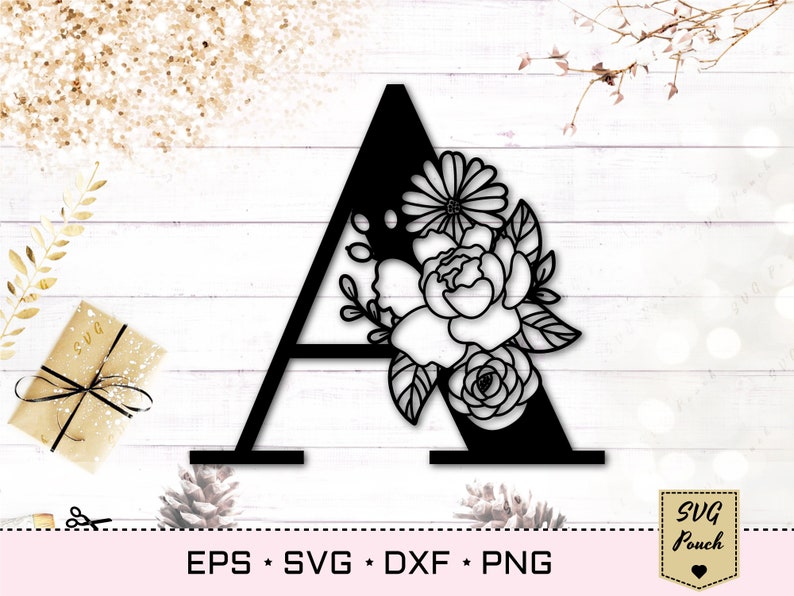 Download Carta floral A svg Flor A fuente svg Letras florales svg ...