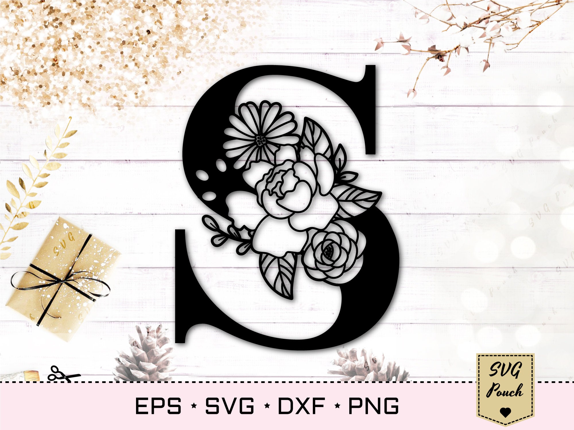 Download Floral Letter S Svg Flower S Font Svg Floral Letters Svg Etsy