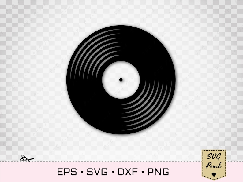 Vinyl Record Svg Digital File, Vinyl Record vector Eps File, Vinyl Record Cricut and Silhouette Svg, Vinyl Record Printable Clipart Png. image 3