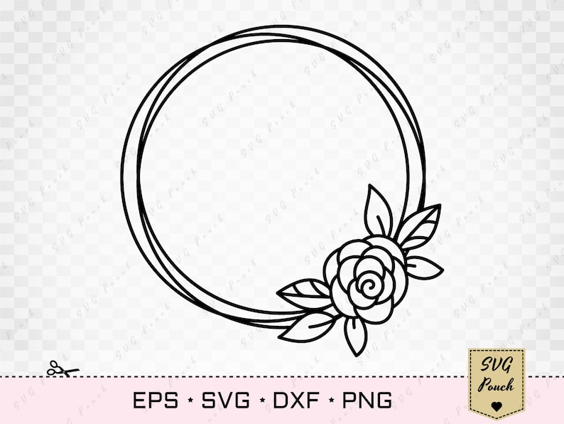 Download Clip Art Art Collectibles Floral Wreath Svg Circle Monogram Wreath Frame With Flower Floral Frame Svg