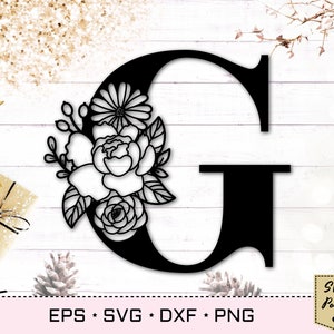 Letra floral G svg, fonte flor G svg, letras florais svg, fonte monograma svg, alfabeto floral svg, inicial svg, monograma floral svg