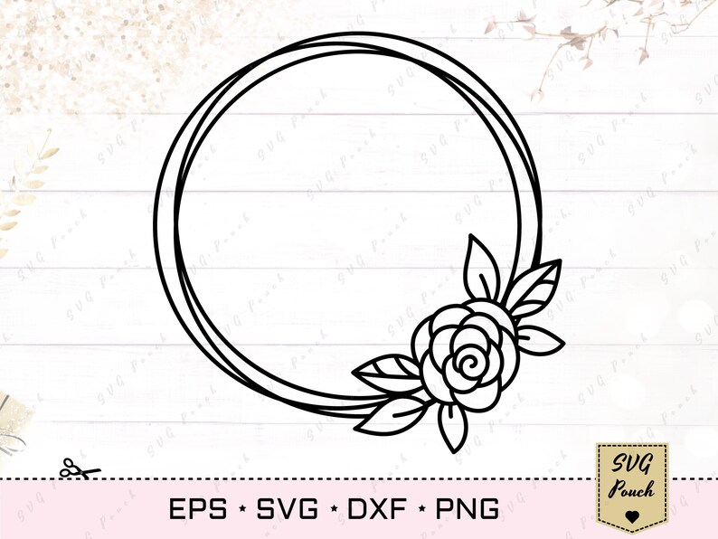 Download Clip Art Art Collectibles Floral Wreath Svg Circle Monogram Wreath Frame With Flower Floral Frame Svg