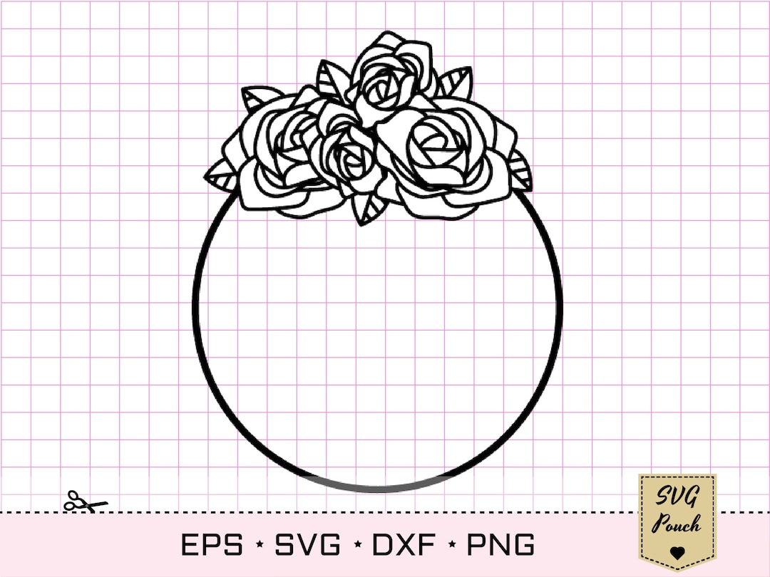 Flower Wreath Svg | Rose Svg for Cricut | Circle Rose Border Svg - Etsy
