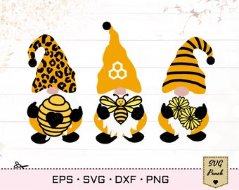 Honey Bee Gnomes SVG | Spring Gnomes Svg | Bumble Bee Gnomes PNG