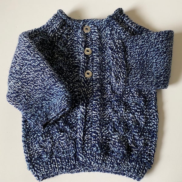 Blue - light blueish gray tweed style baby knitted cardigan, 6 months, buttoned, baby clothes, baby gift, baby shower, handmade