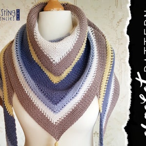 CROCHET SHAWL PATTERN, diy crochet shawl, easy crochet shawl, beginner crochet pattern, simple shawl, crochet pattern, Nesting Tendencies