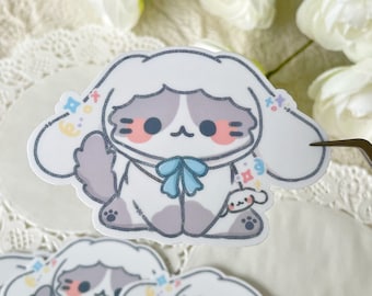 Floppy Ear Pup Kitty Vinyl Sticker