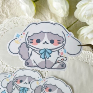 Floppy Ear Pup Kitty Vinyl Sticker