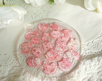 Poke Pinkmons - Acrylic Coaster