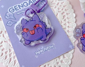 Spooky Ghostie - Acrylic Keychain w/ Glitter