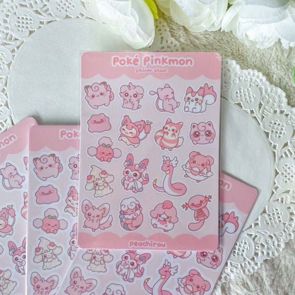 Poke Pinkmons - MINI Vinyl Sticker Sheet