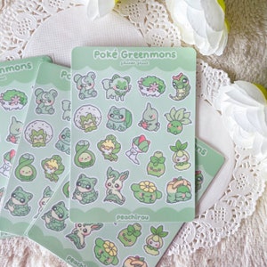 Poke Greenmons - MINI Vinyl Sticker Sheet