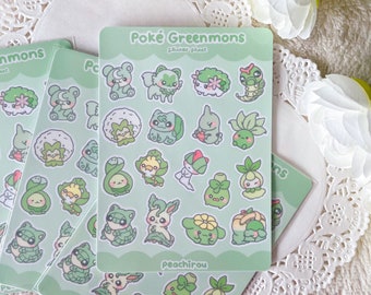 Poke Greenmons - MINI Vinyl Sticker Sheet