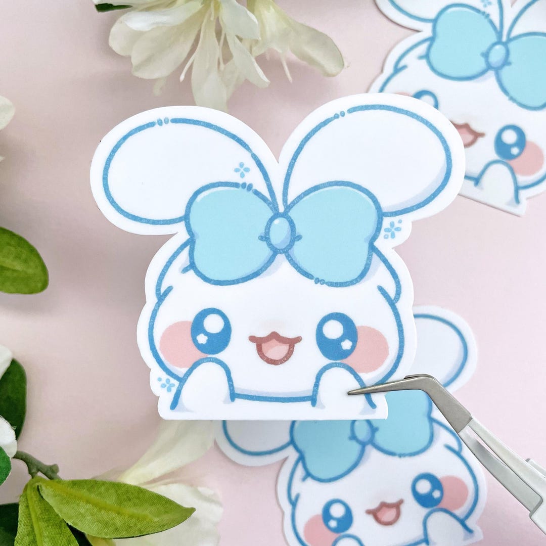 Cute Bow Loopy Eared Dog - Vinyl Sticker - Etsy
