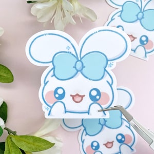 Cute Bow Loopy Eared Dog - Vinyl Sticker