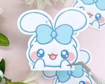 Cute Bow Loopy Eared Dog - Vinyl Sticker