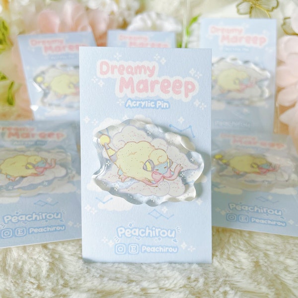 Dreamy Sheep - Glitter Acrylic Pin