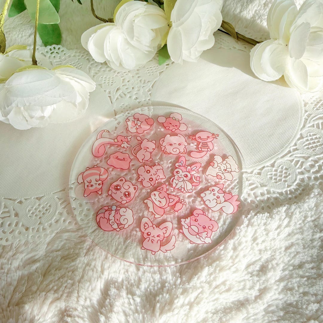 Poke Pinkmons - Acrylic Coaster