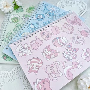 Poke Colors stickerboek - herbruikbaar stickerverzamelboek - 50 pagina's voor- en achterkant - 3 ontwerpen