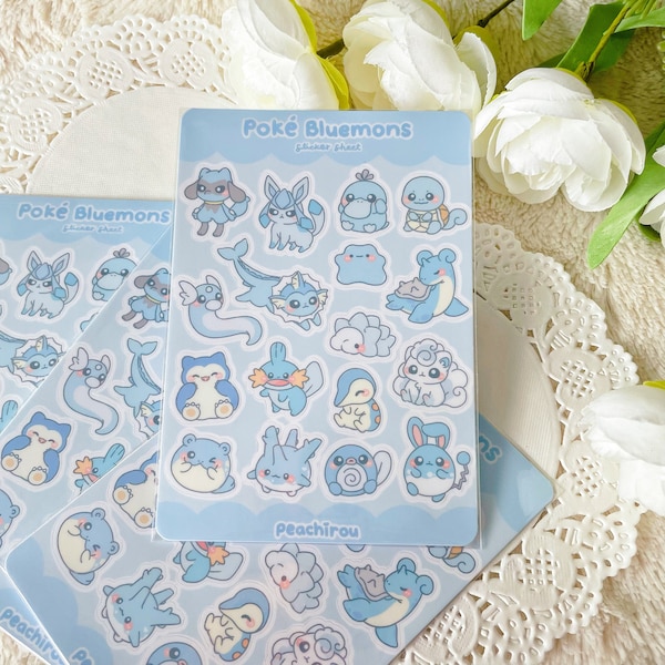 Poke Bluemons - MINI arkusz naklejek winylowych