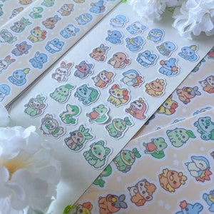 Mini Chubby Poke Starters - Vinyl Sticker Sheet - Etsy