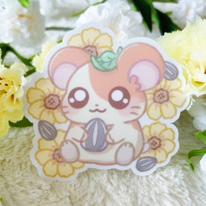 Schattige Hammy-zonnebloem - vinylsticker