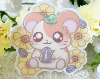 Cute Hammy Sunflower - Vinyl Sticker