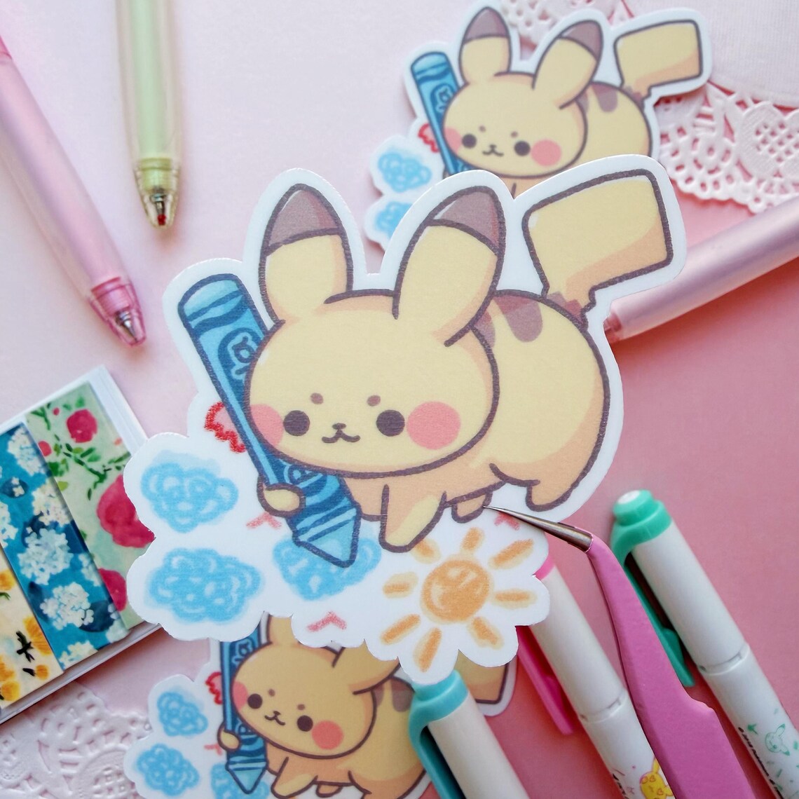 Pika Artist - Vinyl Sticker - Etsy