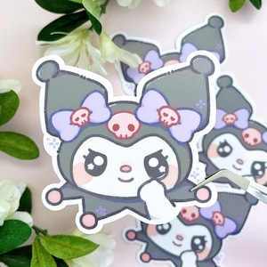 Cute Bow Mischievous Bunny - Vinyl Sticker