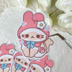 Pink Bunny Kitty Vinyl Sticker