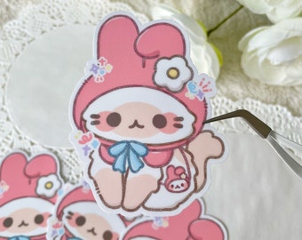 Pink Bunny Kitty Vinyl Sticker