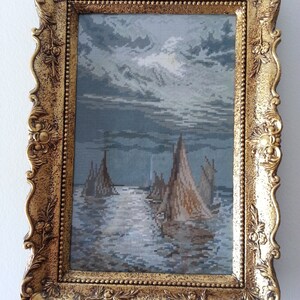 Nachtliche Heimkehr Original Wiehler Gobelin Handmade