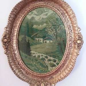 Fruhlig auf der Alm - Spring on the Mountainside - Original Wiehler Gobelin Handmade