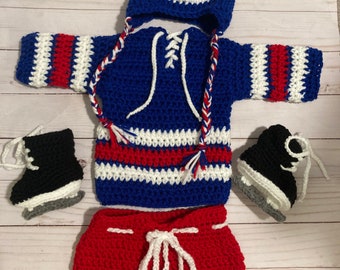 Hockey Baby Outfit / Newborn photo op / Hockey Team / Baby Shower Gift/ Halloween Costume/ Hockey/