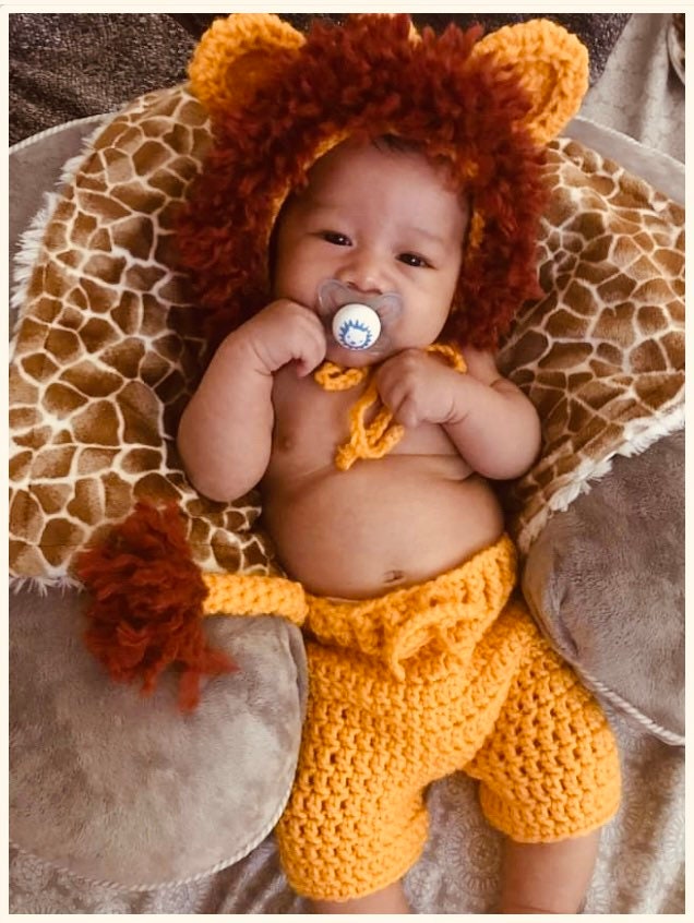 Costume De Nouveau-né Lion Pour Séance Photo - Tenue Unisexe Bébé Garçon/fille - Accessoire Naissance Mignon