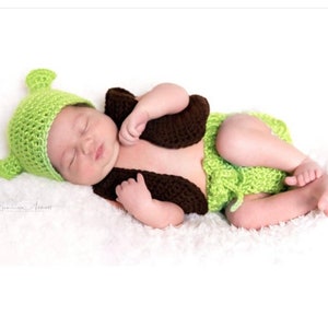 Shrek inspired / Halloween costume/ baby shower gift / shrek / ogre / newborn photo op image 7