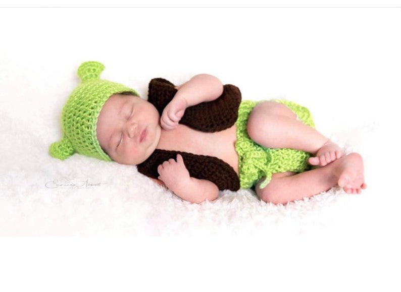 Shrek inspired / Halloween costume/ baby shower gift / shrek / ogre / newborn photo op image 7