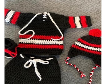 Hockey Baby outfit fotosession / Nyfödd / Babyshowerpresent / Halloweenkostym / Cake Smash