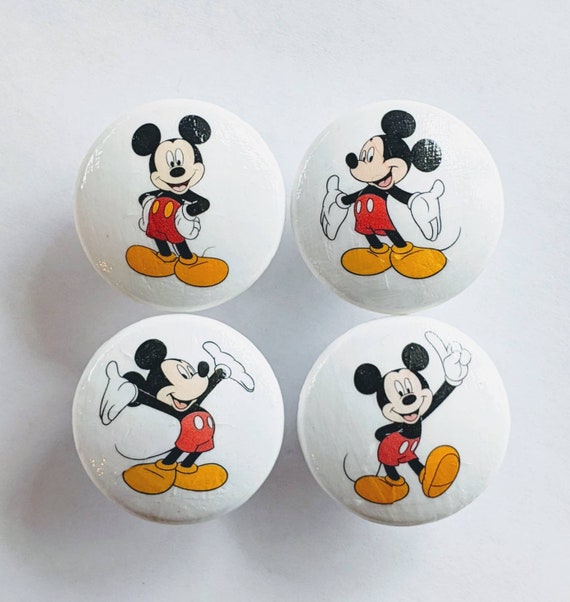 Set of 10 Vintage Mickey Mouse CERAMIC Drawer Pulls Dresser Drawer