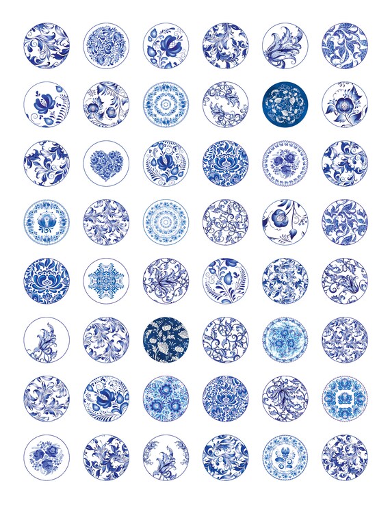 Blue Floral Cabinet Knobs Assorted Knobs Anthropologie Etsy