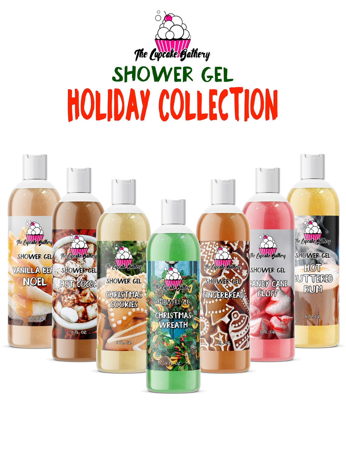Holiday Shower Gel 2 or 8 oz Choose Your Own Scent Candy Etsy