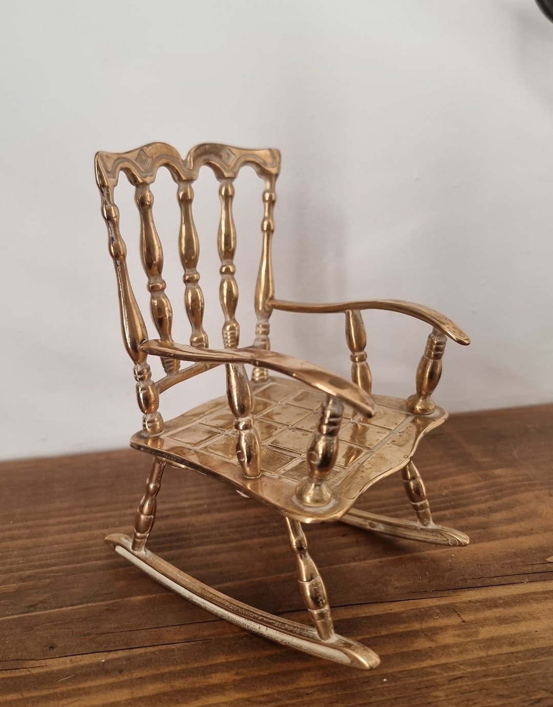 Vintage Brass Rocking Chair, Brass Ornament, Brass Paperweight - Etsy
