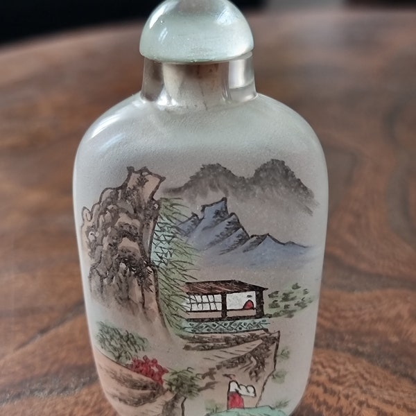 Vintage Chinese Snuff Bottle, Inside Painted Snuff Bottle