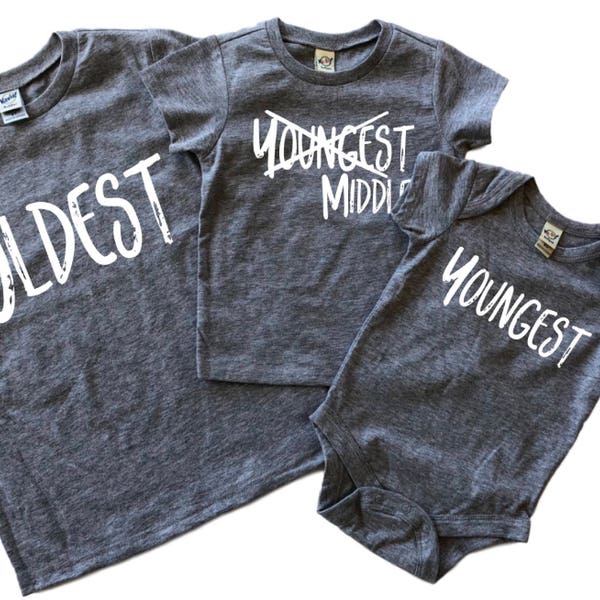 Sibling shirts for third baby announcement, 3rd baby announcement, big brother again, big sister again