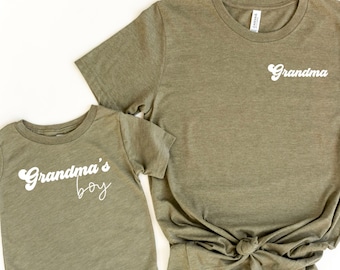 Gifts for New Grandma Christmas Gift for Grandma Grandma Grandson Matching Shirts Personalized Grandkids Grandma Shirts Unbreakable Bond Grandmother And Grandson Gifts Grandma's Boy 