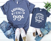 Matching Grandma and granddaughter shirt - Grandson matching - They call me gigi - Happiness is being a gigi - Gigi gifts they love