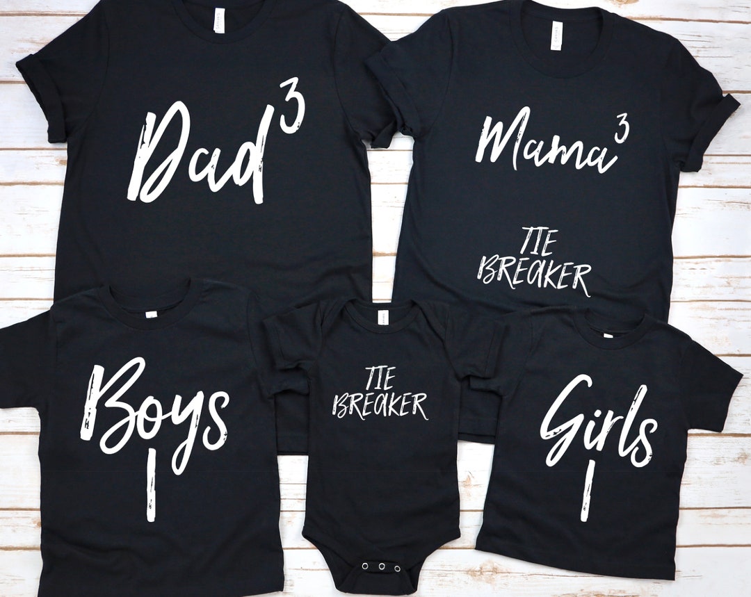 Tiebreaker Baby Announcement Tie Breaker Pregnancy Announcement 3rd Baby Announcement Shirts for