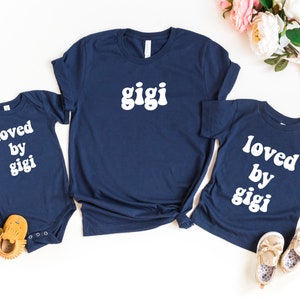 Happiness is being a gigi - Loved by gigi - Matching gigi and grandkids shirts - Mother's Day gift for Gigi from grandchildren, Gigi is best