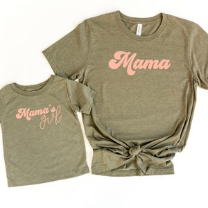 Mama's girl, Mama and me matching shirts, Mama retro, Retro mama's girl shirt, Mother's Day gift for Girl Mom, Mom and daughter shirts image 1