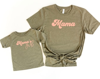 Mama's girl, Mama and me matching shirts, Mama retro, Retro mama's girl shirt, Mother's Day gift for Girl Mom, Mom and daughter shirts